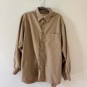 Mens Ermenegildo Zegna Tan Button-down Shirt size XL